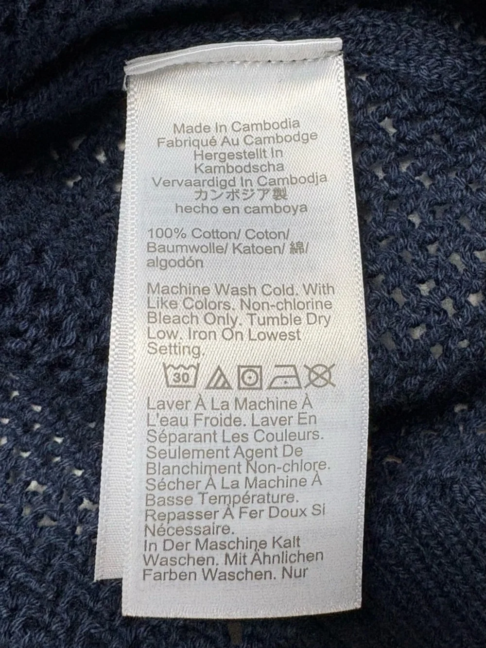 NWT J Crew Crochet Open Knit Crewneck Beach Sweater Navy Blue BQ212 • Size S - Picture 8 of 9